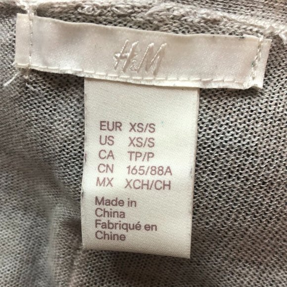 H&M Boho Striped Poncho Cardigan | Open Front Neutral Layer | XS–M Fit - Picture 8 of 10